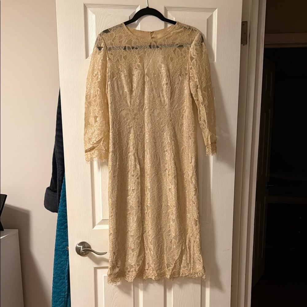 Elegant Lace Cream Dress